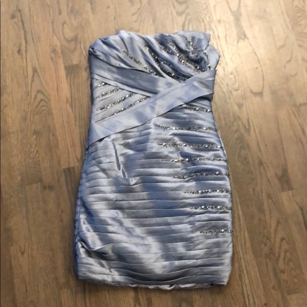 Women’s Jolene grey and beaded party dress.